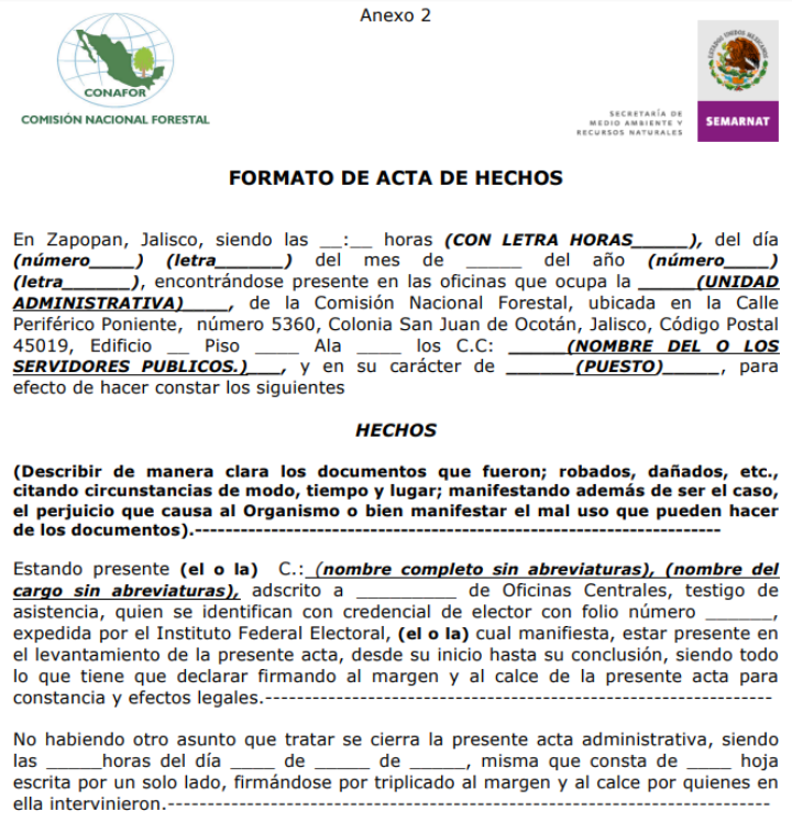 Ejemplo De Acta Informativa